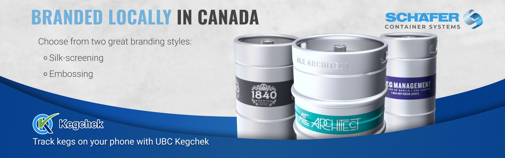 Branded kegs locally in Canada